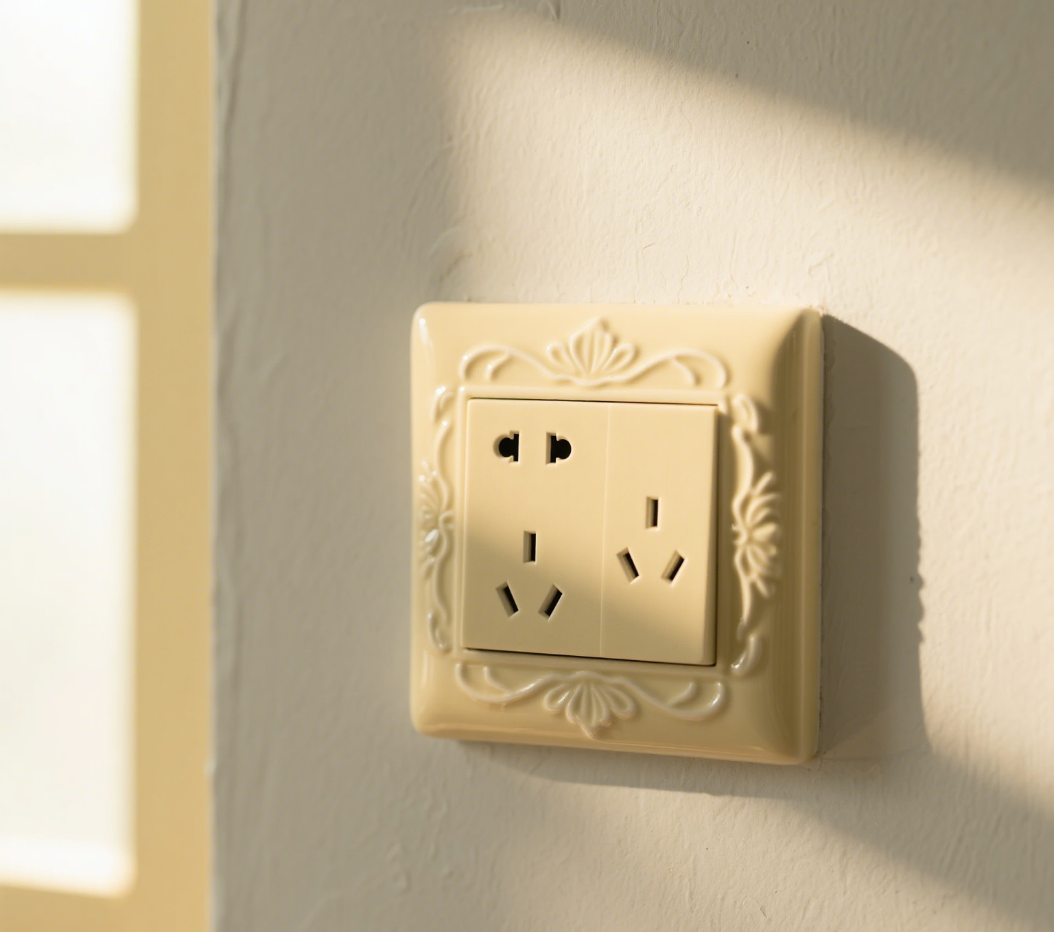 Decorative electrical outlet on wall Decorative electrical outlet on wall