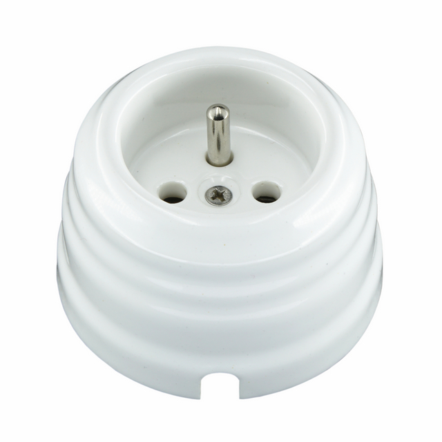 Retro Porcelain D70MM-H43MM French Wall Socket