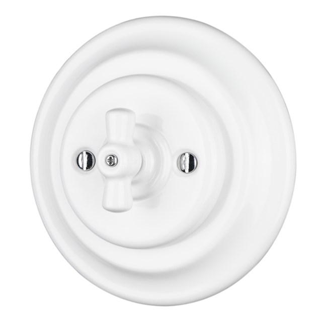 Vintage style flush mounted porcelain rotary switch 