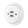 15W Porcelain Retro Double USB Charging Electric Wall Socket