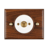 Vintage Toggle Wall Switch with Walnut Wooden Base