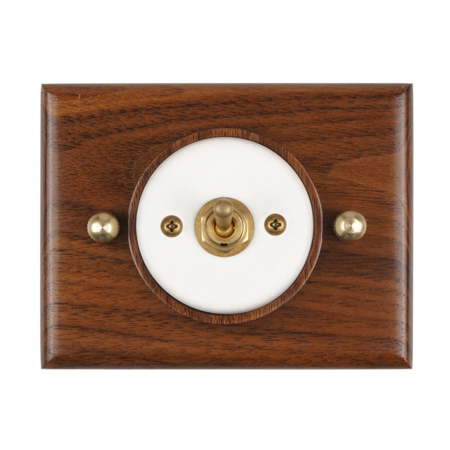 Luxury Brass Light Wall Switch with Walnut Base