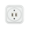 Max15/35W Porcelain Glazed Vintage Recessed Double USB Charging Wall Socket