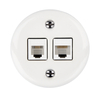 Retro Porcelain 2×CAT.3 Telephone Interface Wall Socket