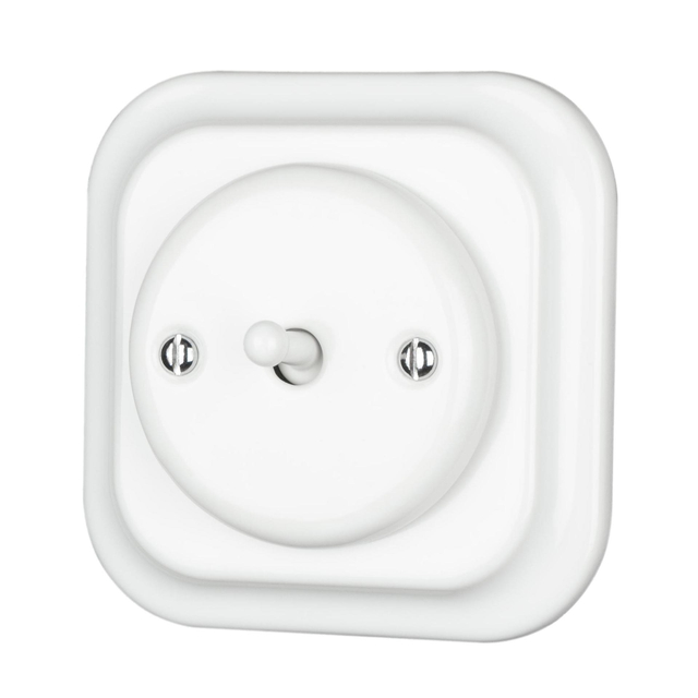 Square Flush Mounted Porcelain Retro Handle Selecting Toggle Switch