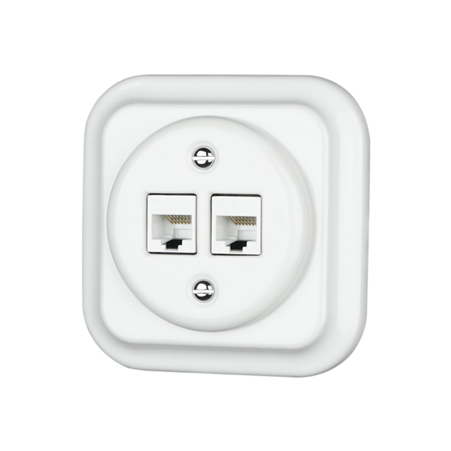 Universal Ceramic Data RJ45 Network Telephone Wall Socket