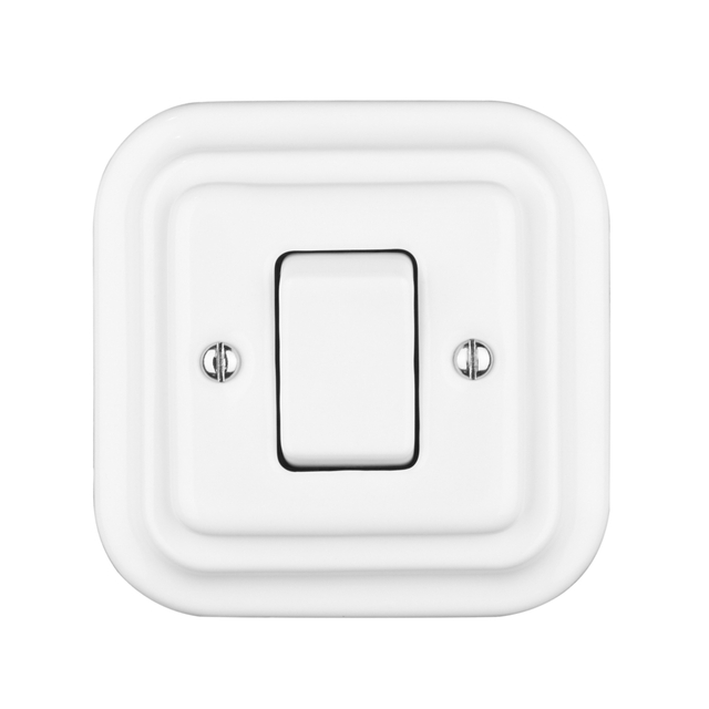 Flush Mounted Porcelain Square Large Buttons Electric Wall Switch