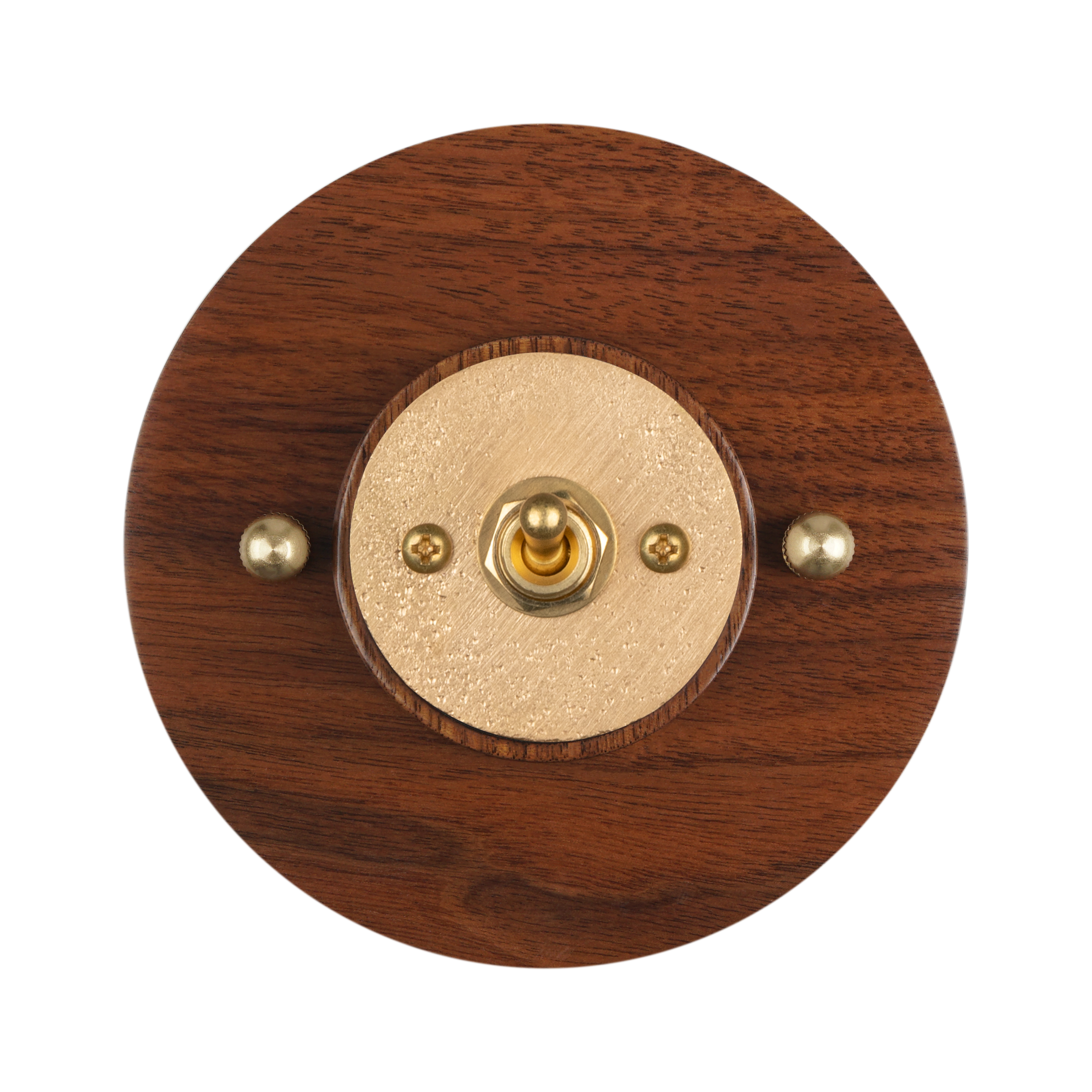 Vintage Toggle Wall Switch with Walnut Wooden Base