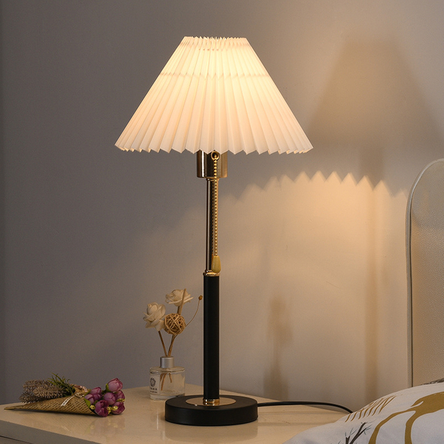 Pleated Table Lamp Creative Simple Modern Warm Romantic Bedroom Lamp 