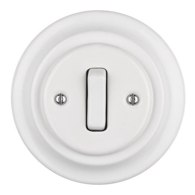 1 Gang Flush-mounted Porcelain Rocker Switch 