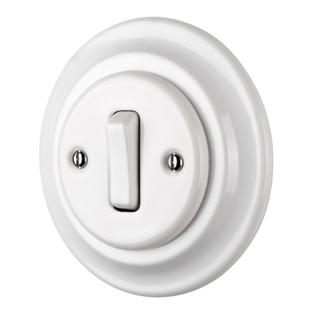 1 Gang Flush-mounted Porcelain Rocker Switch 