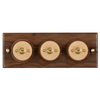  Surface Mounted Porcelain Toggle Switch with Walnut Base