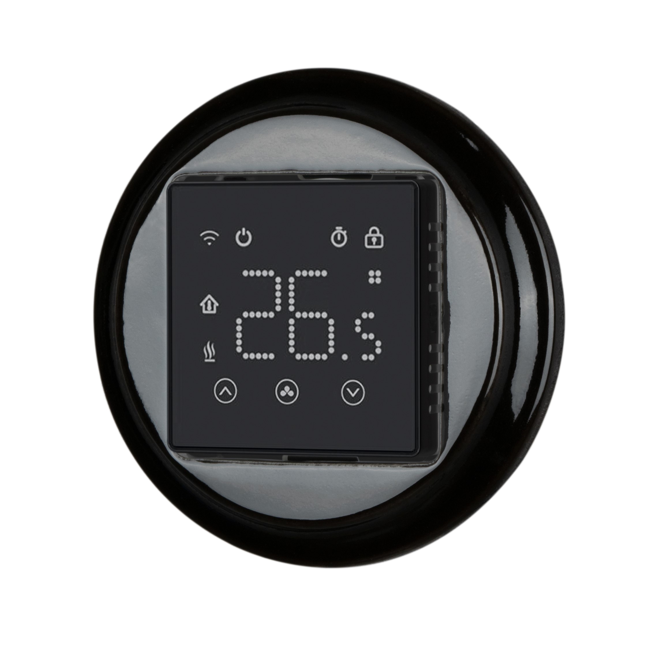 black digital heating thermostat