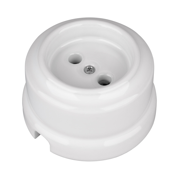 Retro Ceramic European Non-Grounded Wall Socket without Childproof 