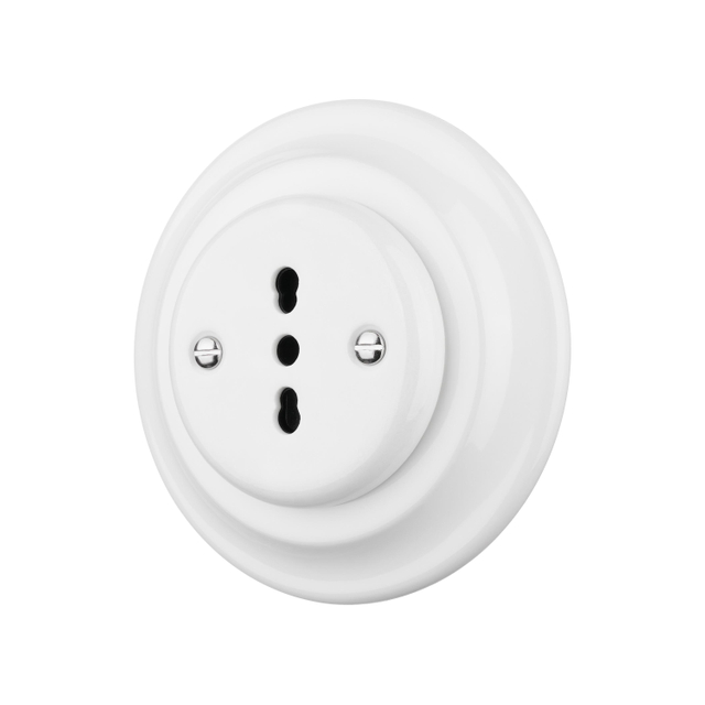 Tondo Ceramico – IMQ-Certified Italian Flush-Mount Socket: Circular Design, 10A/16A