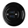 Ceramic USB-A+USB-C 20W 5V-4A Flush Mounted Charging Socket