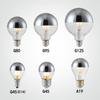 Silver Half Sphere Globe G125 LED Light Bulb 7W 750Lm E27 2700K Dimmable