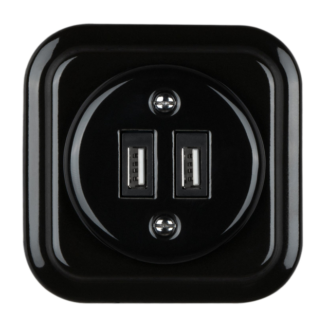 Porcelain Square 20W 5V-4A USB-A+USB-C Charging Socket