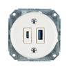 Ceramic USB-A+USB-C 20W 5V-4A Flush Mounted Charging Socket