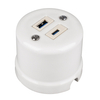  Vintage USB-A+USB-C 20W 5V-4A Surface Mounted Charging Socket