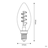 LED Golden Light Bulb Carbon Line Curved Spiral Filament Candle C35 2,5W 136Lm E14 1800K Dimmable