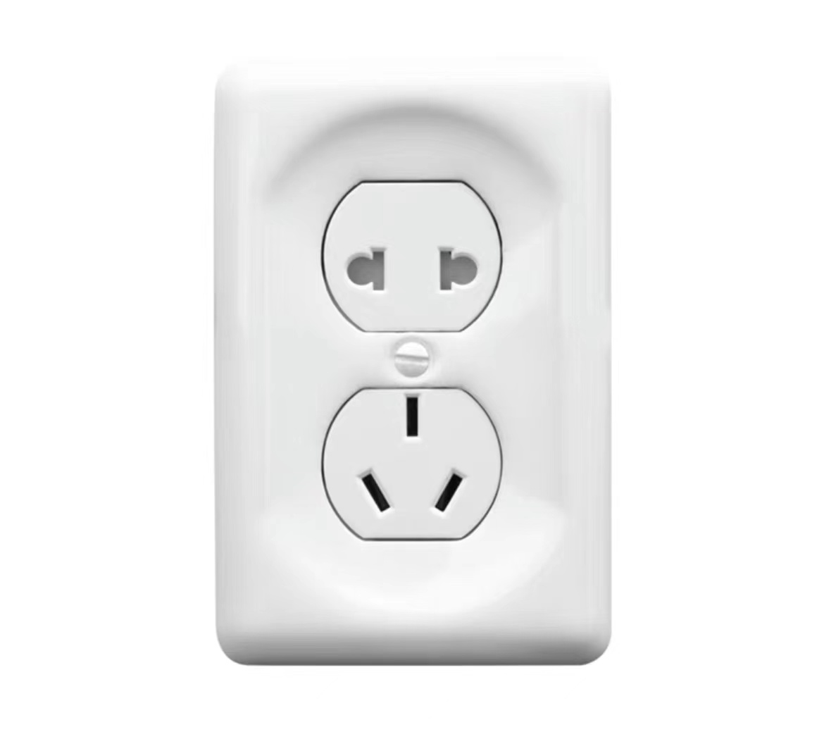 Square Retro Ceramic Childproof Flush Mounted Wall Socket for Electric Appliances