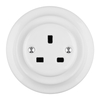 Stylish Retro Ceramic UK Standard Flush Mounted Wall Socket