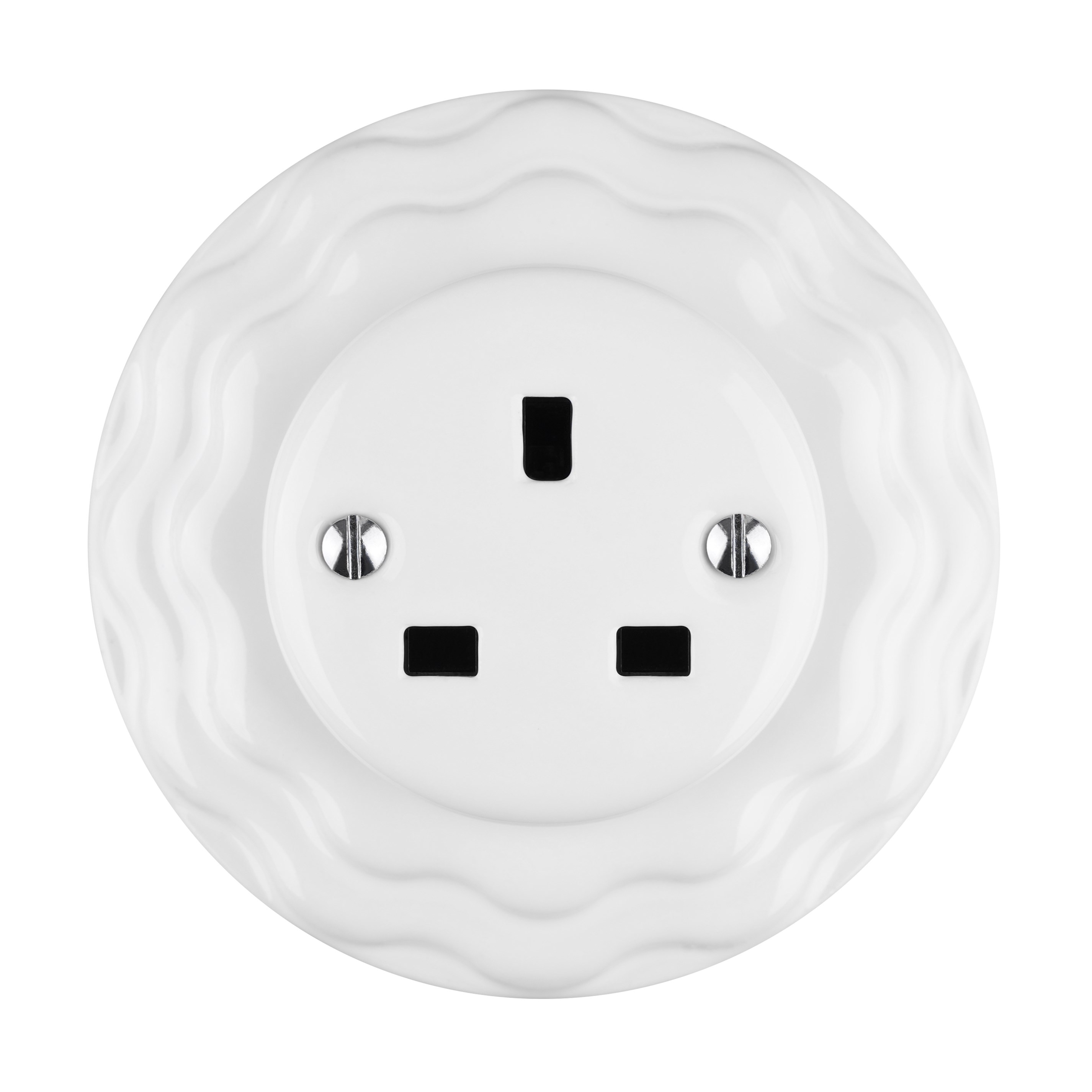 Stylish Retro Ceramic UK Standard Flush Mounted Wall Socket