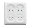 Square Retro Ceramic Childproof Flush Mounted Wall Socket for Electric Appliances