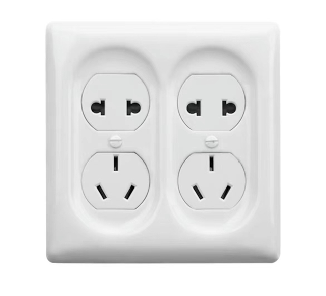 Square Retro Ceramic Childproof Flush Mounted Wall Socket for Electric Appliances